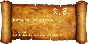 Karaba Brigitta névjegykártya